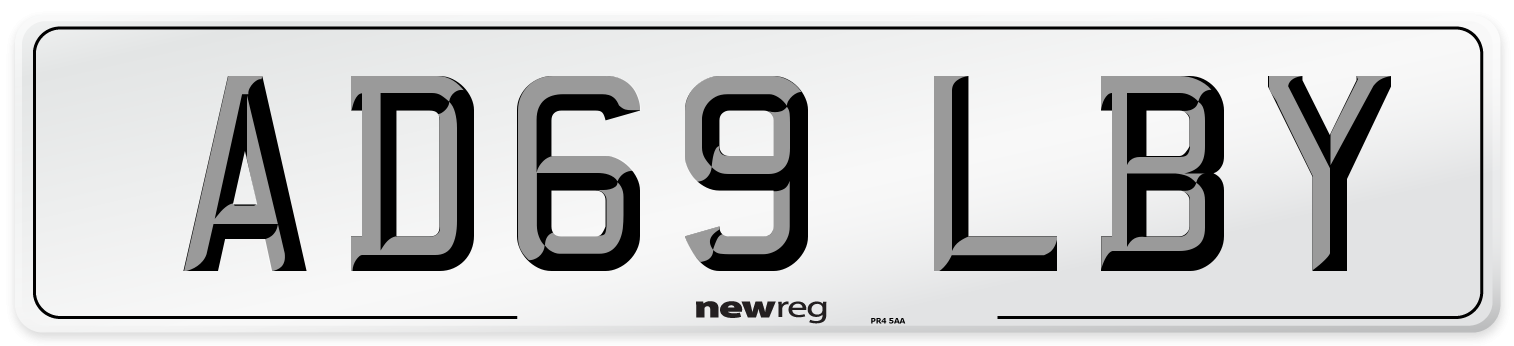 AD69 LBY Number Plate from New Reg